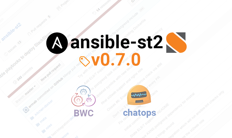 Ansible Playbooks v0.7.0 to deploy StackStorm: bwc, st2chatops and more